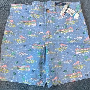 Vineyard Vines Blue Island Print Shorts NWT